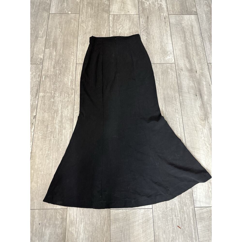 VTG Y2K Newport News Black Corset Lace Up Mermaid Maxi Skirt 4 Romantic Goth - Picture 5 of 14